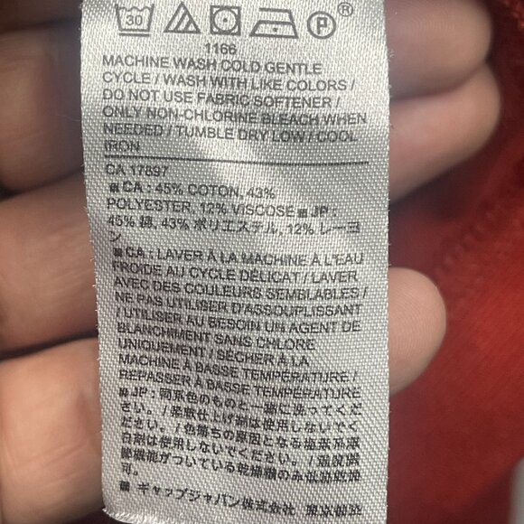 Banana Republic Mens Soft Moisture Wicking LS 1/4 Zip Solid Red Sweater Size M - Picture 3 of 5